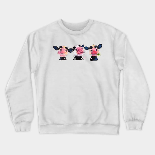 Cow PRiNT ' THe NoSeY CoWS ' T-SHiRTS, BaGS, CLoCK, SWeaTSHiRT, WaLL ART Crewneck Sweatshirt by ShirleyMac